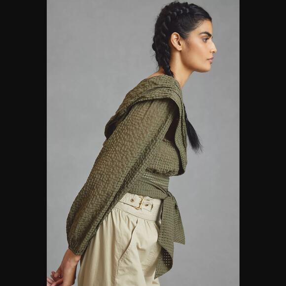 Anthropologie Maeve Deep V-Neck Blouse - New - Size 14 - Picture 2 of 6